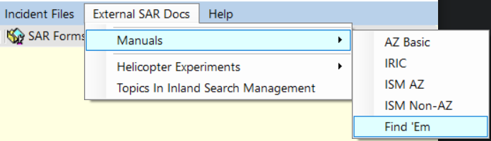 External SAR Documents Menu.