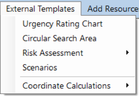 External Templates Menu.